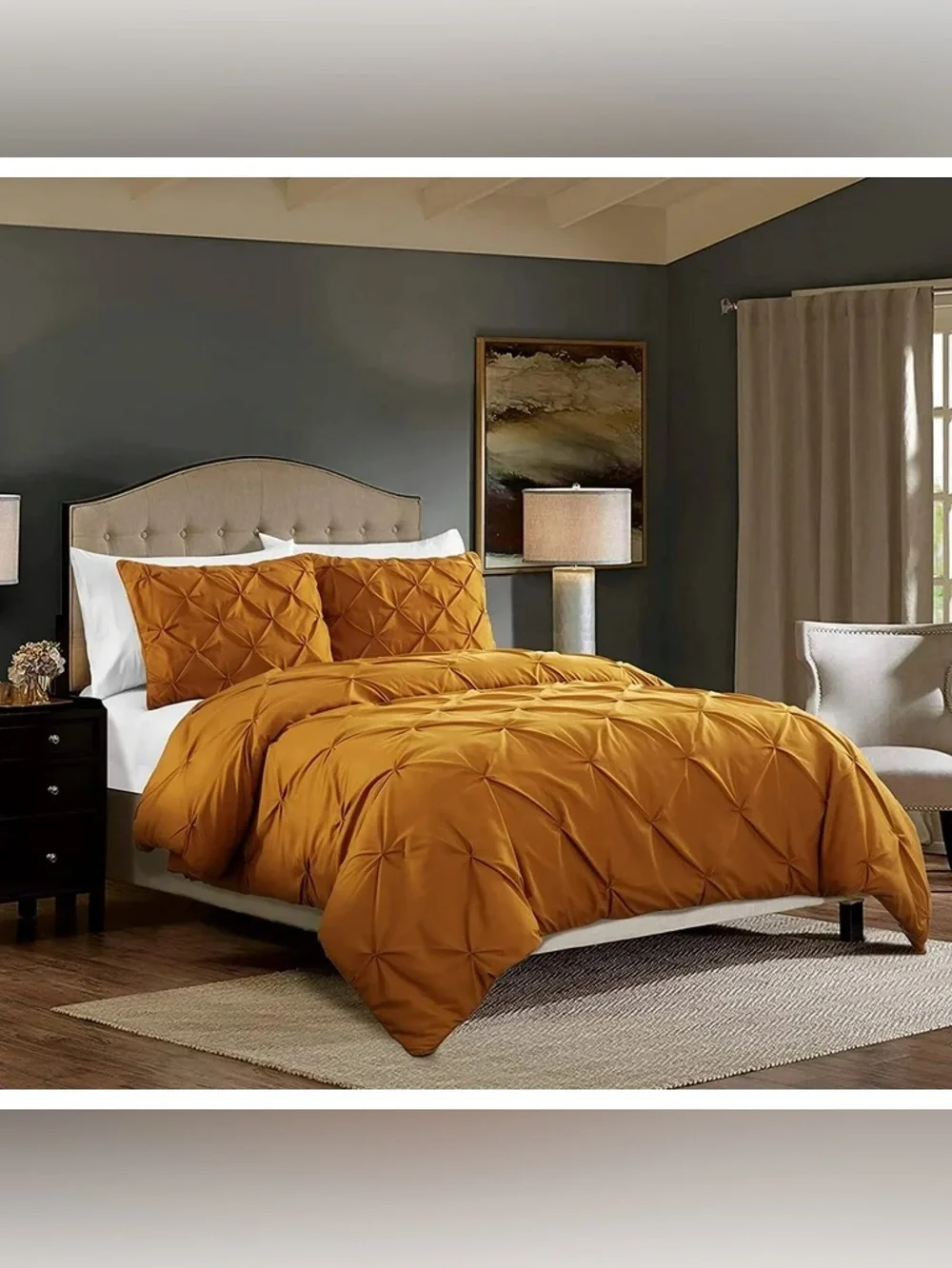 King 3 piece Pintuck Comforter Set